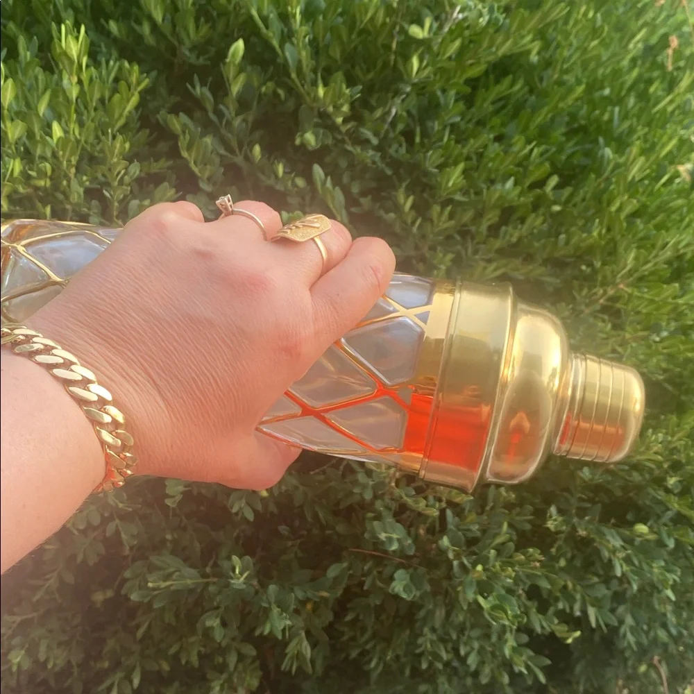 🤍💛Altuzarra 18k Diamond Lattice Pattern Glass Cocktail Shaker Bar ware🤍💛